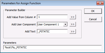 Parameters for Assign Function